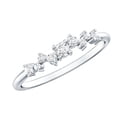 thumbnail image 1 of Rosec Jewels Minimal Diamond Half Eternity Ring for Women (HI-SI Quality), 925 Sterling Silver, US 4.00, 1 of 8