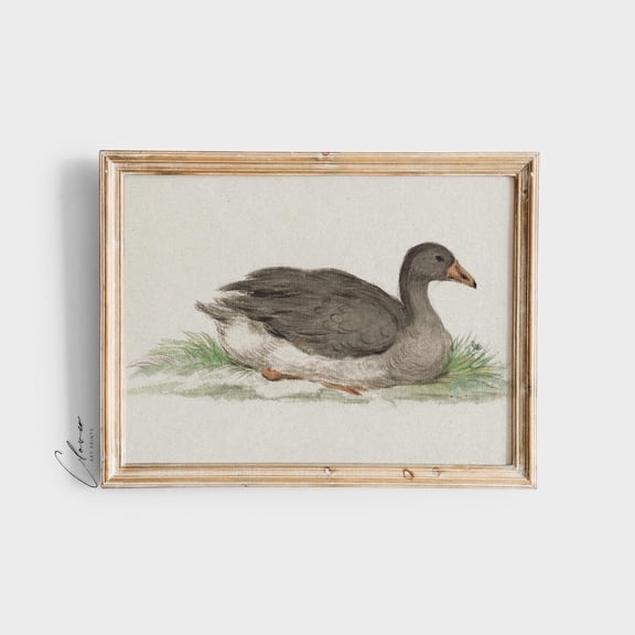 Minimal Duck Print For Nursery Wall Hanging, Vintage Animal Art For Room Decor, Gallery Wall Artwork Ideas, Cute Neutral Home Decor #122, Unframed Canvas Size 8x12