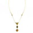 thumbnail image 1 of Dainty Multi Crystal Y-Necklace with Geometric Pendant - Gold Tone Fashion Jewelry Necklace Gold, 1 of 5