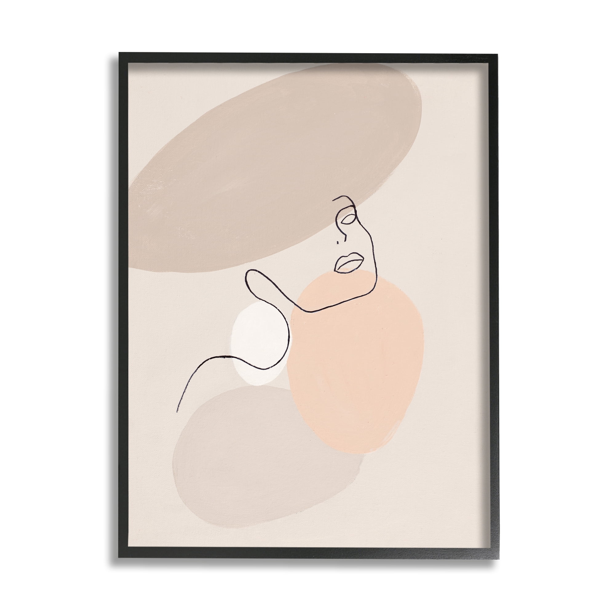 Stupell Industries Minimal Female Line Drawing over Abstract Shapes,16 x 20,Designed by Patricia Pinto