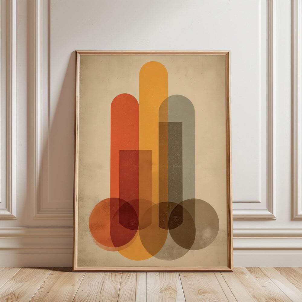 Minimal Geometric Mid Century Modern Shapes Abstract Earth Poster ...
