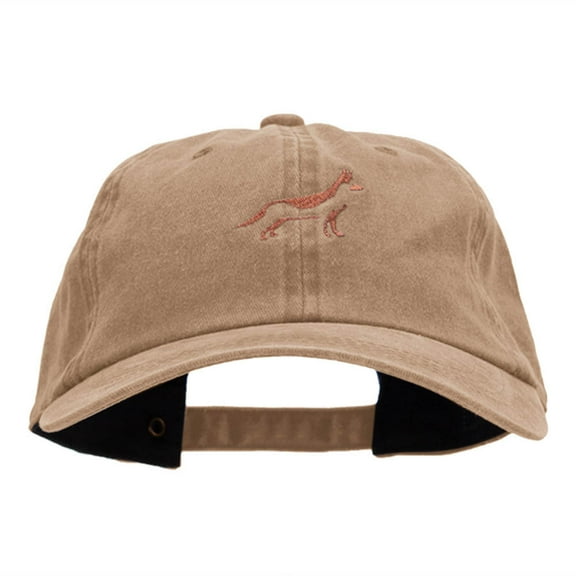 Minimal German Shepherd Embroidered Unstructured Cotton Cap - Dk Beige OSFM