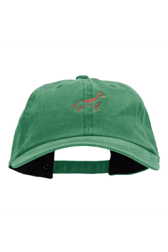 Minimal German Shepherd Embroidered Unstructured Cotton Cap - Kelly Green OSFM