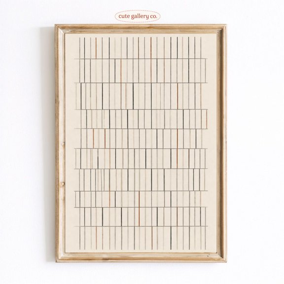 Minimal Grid Line Geometric Wall Art Home Decor Unframed Paper Print