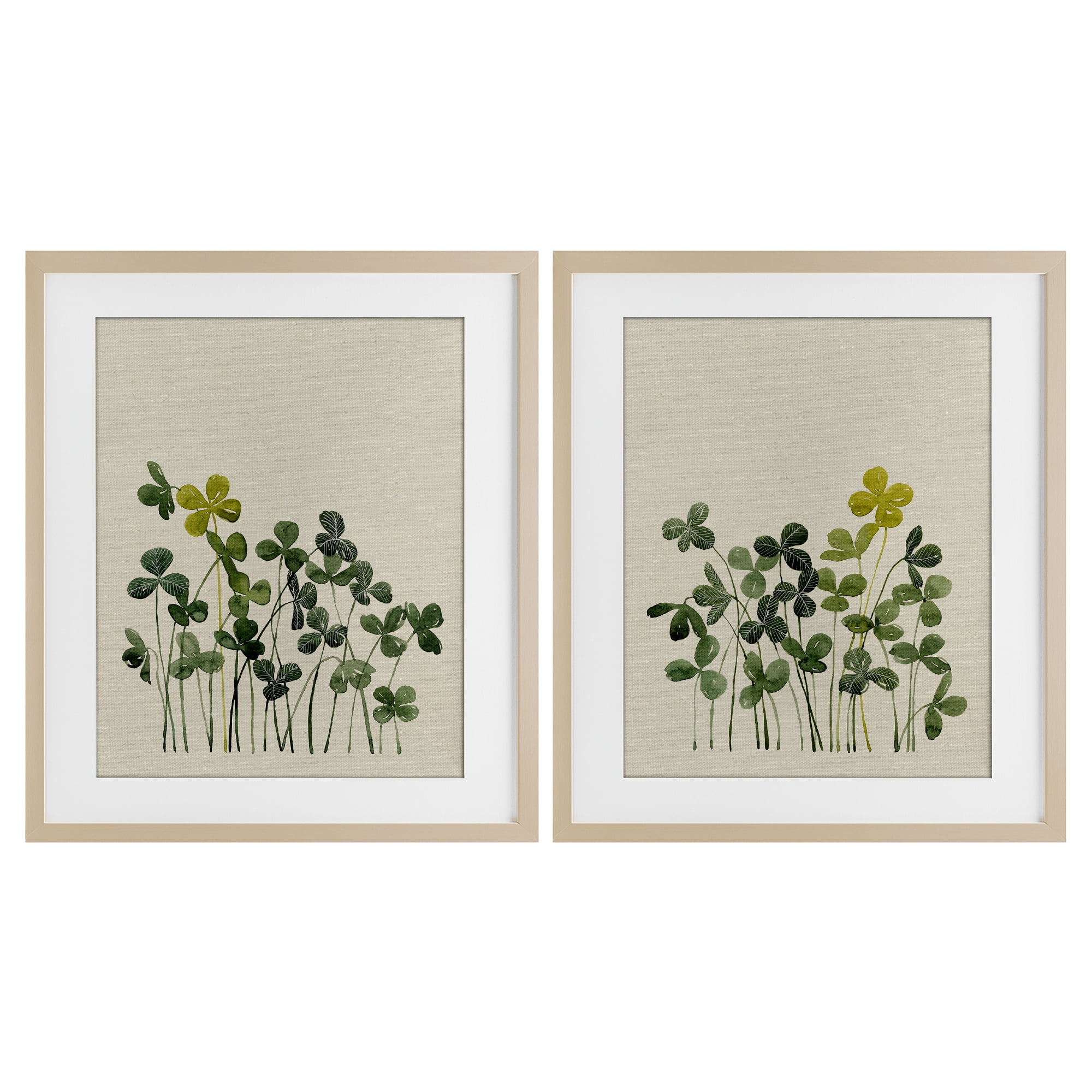 Minimal Hidden Gems 2 Piece Birch Framed Print Under Glass Set, design by Grace Popp