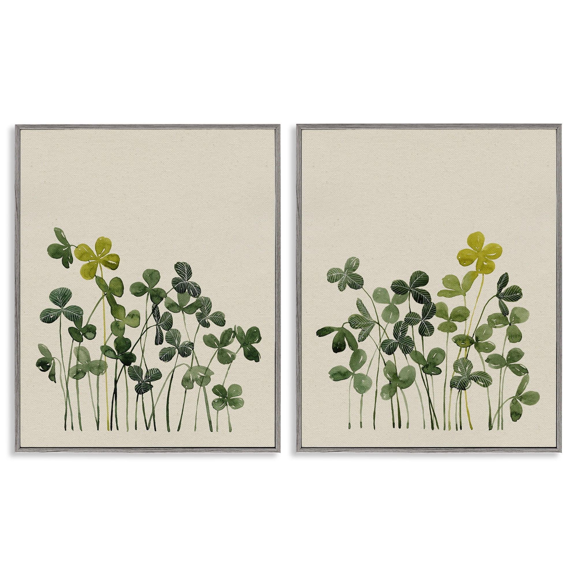 Minimal Hidden Gems 2 Piece Gray Framed Giclee Art Set, design by Grace Popp