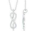 thumbnail image 1 of Rosec Jewels Minimal Infinity Pendant Necklace for Women, Certified Moissanite Pendant, 10K White Gold, 1 of 8