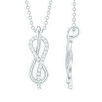 Rosec Jewels Minimal Infinity Pendant Necklace for Women, Certified Moissanite Pendant, 925 Sterling Silver