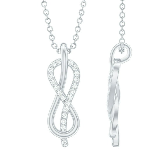 Rosec Jewels Minimal Infinity Pendant Necklace for Women, Certified Moissanite Pendant, 925 Sterling Silver