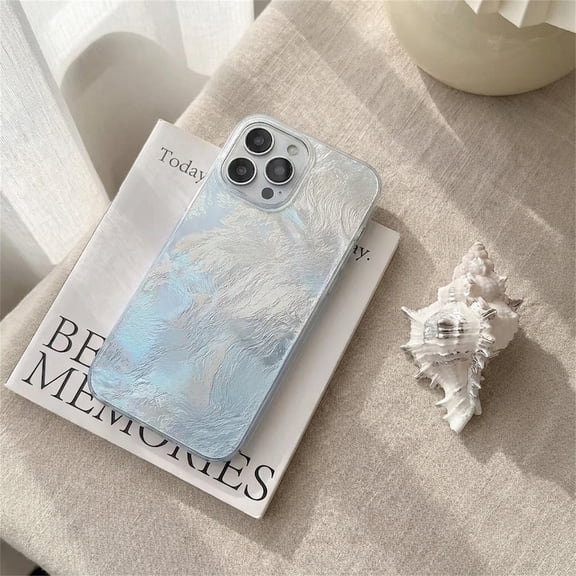 Minimal Iridescent Clear Phone Case, Glossy Holographic Gradient Cover, Modern Transparent Aesthetic Protective Case, Trendy Gift for Her