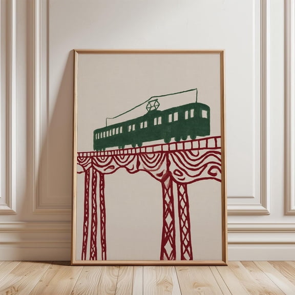 Minimal Japanese Railway Bridge Poster Unframed Paper Print