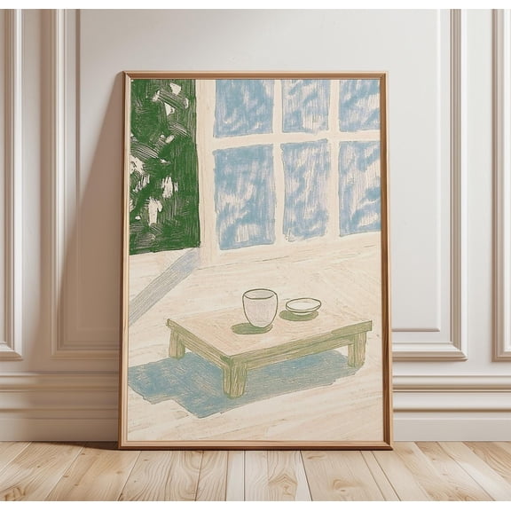 Minimal Japanese Tea Room Poster Japandi Interior Wall Art 3
