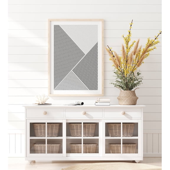 Minimal Line Abstract Poster, Unframed Paper Poster 8x10in
