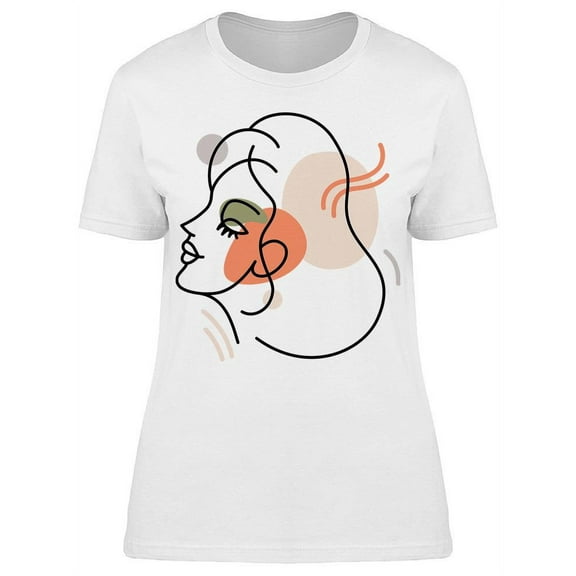 Minimal Linear Style Portrait T-Shirt Women -Image by Shutterstock, Female x-Large
