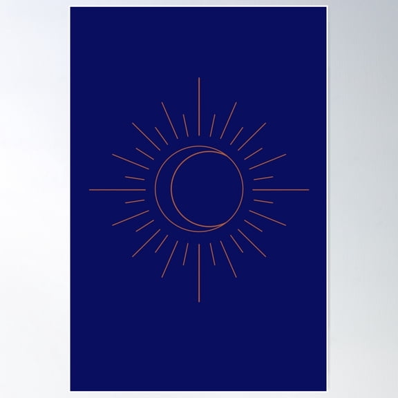 Minimal Lineart Sun And Moon Poster Wall Art, Modern Wall Decor For Living Room Bedroom, 12x18 UNFRAMED