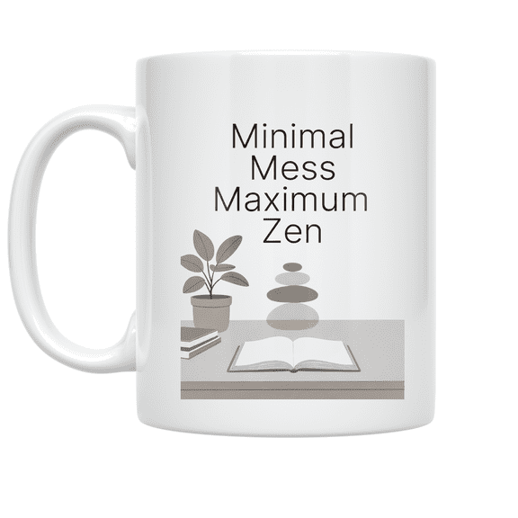 Minimal Mess Maximum Zen - Office Worker - 11 oz Ceramic Coffee Mug