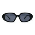 thumbnail image 1 of Minimal Mod Clout Trendy Plastic Fashion Sunglasses All Black, 1 of 4