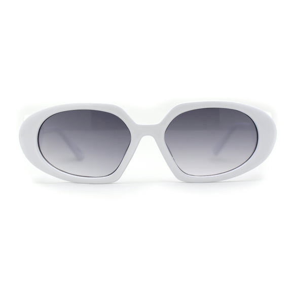 Minimal Mod Clout Trendy Plastic Fashion Sunglasses White Smoke