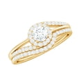 thumbnail image 1 of Minimal Moissanite Bridal Ring Set with Enhancer (0.75 CT, D-VS1 Quality), 10K Yellow Gold, US 3.25, 1 of 7