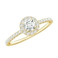 thumbnail image 1 of Minimal Moissanite Engagement Ring for Women (D-VS1 Quality, Rosec Jewels Ring), 18K Yellow Gold, US 5.00, 1 of 9
