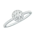 thumbnail image 1 of Minimal Moissanite Engagement Ring for Women (D-VS1 Quality, Rosec Jewels Ring), 925 Sterling Silver, US 6.50, 1 of 8