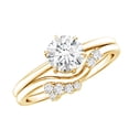thumbnail image 1 of Rosec Jewels Moissanite Wedding Ring Set for Women - 1 Carat Engagement Ring with Enhancer - D-VS1 Grade Certified, 10K Yellow Gold, US 10.00, 1 of 9
