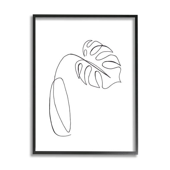 Stupell Industries Minimal Monstera Plant Single Line Drawing,11 x 14,Designed by Patricia Pinto