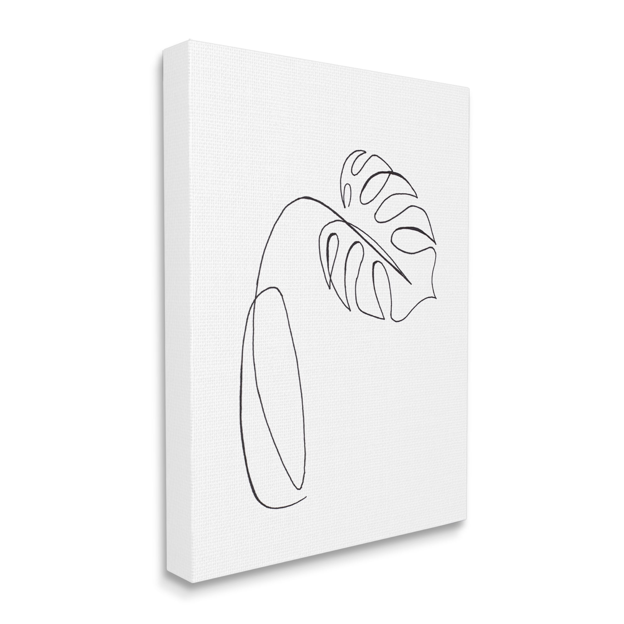 Minimal Monstera Plant Single Line Drawing 16 in x 20 in Drawing Canvas Art Print, by Stupell Home Décor