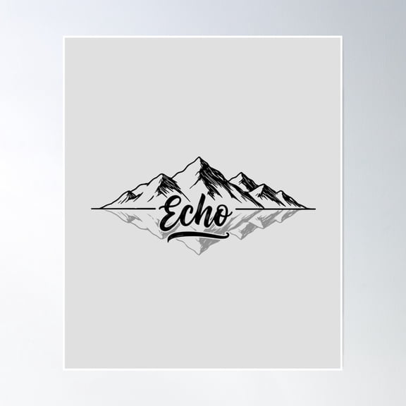 Minimal Mountain Silhouette – Monochrome Landscape Night Design Poster Wall Art, Modern Wall Decor, 24x36 UNFRAMED