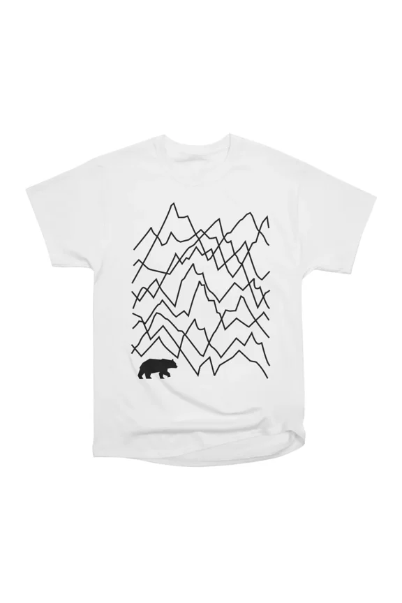 Minimal Mountains BEAR T-Shirt Tee Gift For Him Merch For Her Apparel For Friend
