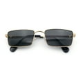 thumbnail image 1 of Minimal Narrow Rectangle Metal Rim Dad Fashion Sunglasses Gold - Black, 1 of 1