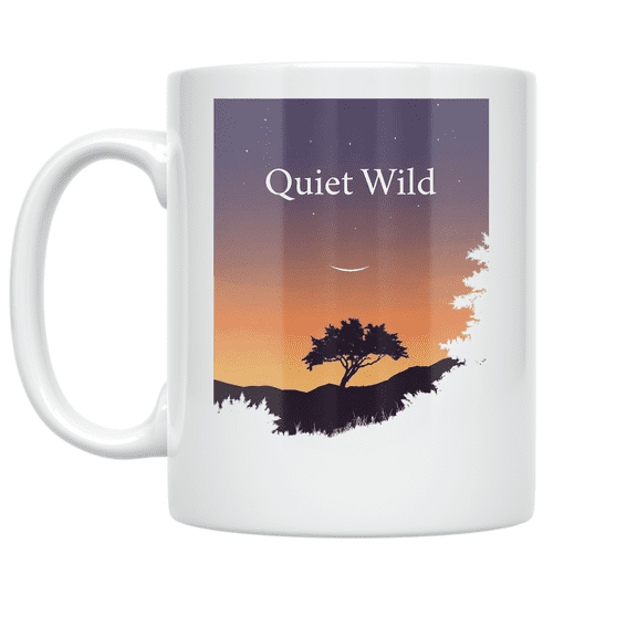 Minimal Nature Silhouette Sunset - Outdoor Lover - 11 oz Ceramic Coffee Mug