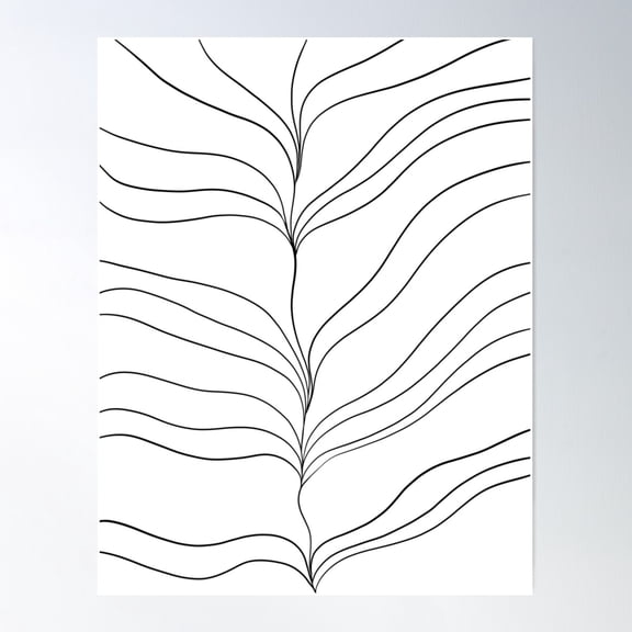 Minimal Ocean Dream Waves #1 #Line #Decor #Art Poster Wall Art, Modern Wall Decor For Living Room Bedroom, 8x12 UNFRAMED