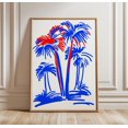 Minimal Palm Tree Poster, Bold Tropical, Modern Beach Line, Coastal ...