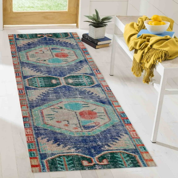 Minimal Pattern Rugs, Faded Rugs, Boho Rug, Chenille Printed Design Rug, Turkish Rug, 3D Printed Rug, Pattern Rug, Machine Washable Rug, Runner Rug, 1.7'x2.3' - 50x70 cm