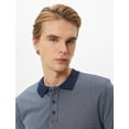 thumbnail image 1 of Minimal Patterned Short Sleeve Textured Polo Neck T-Shirt, 1 of 6