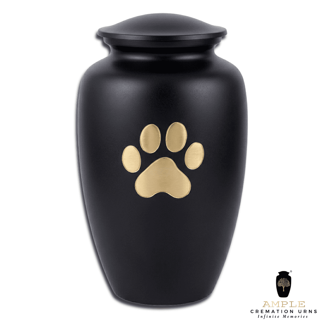 Minimal Paw Print Pet Urn for Ashes Aluminum Cremation Urn Dog Cat Memorial 10 INCH PREMIUM