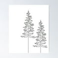 thumbnail image 1 of Minimal Pine Tree Line Art Poster Wall Art, Modern Wall Decor For Living Room Bedroom, 16x24 UNFRAMED, 1 of 2