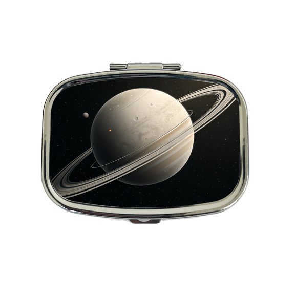 Minimal Planet Rings Space Saturn Small Travel Handbag Pill Box Case