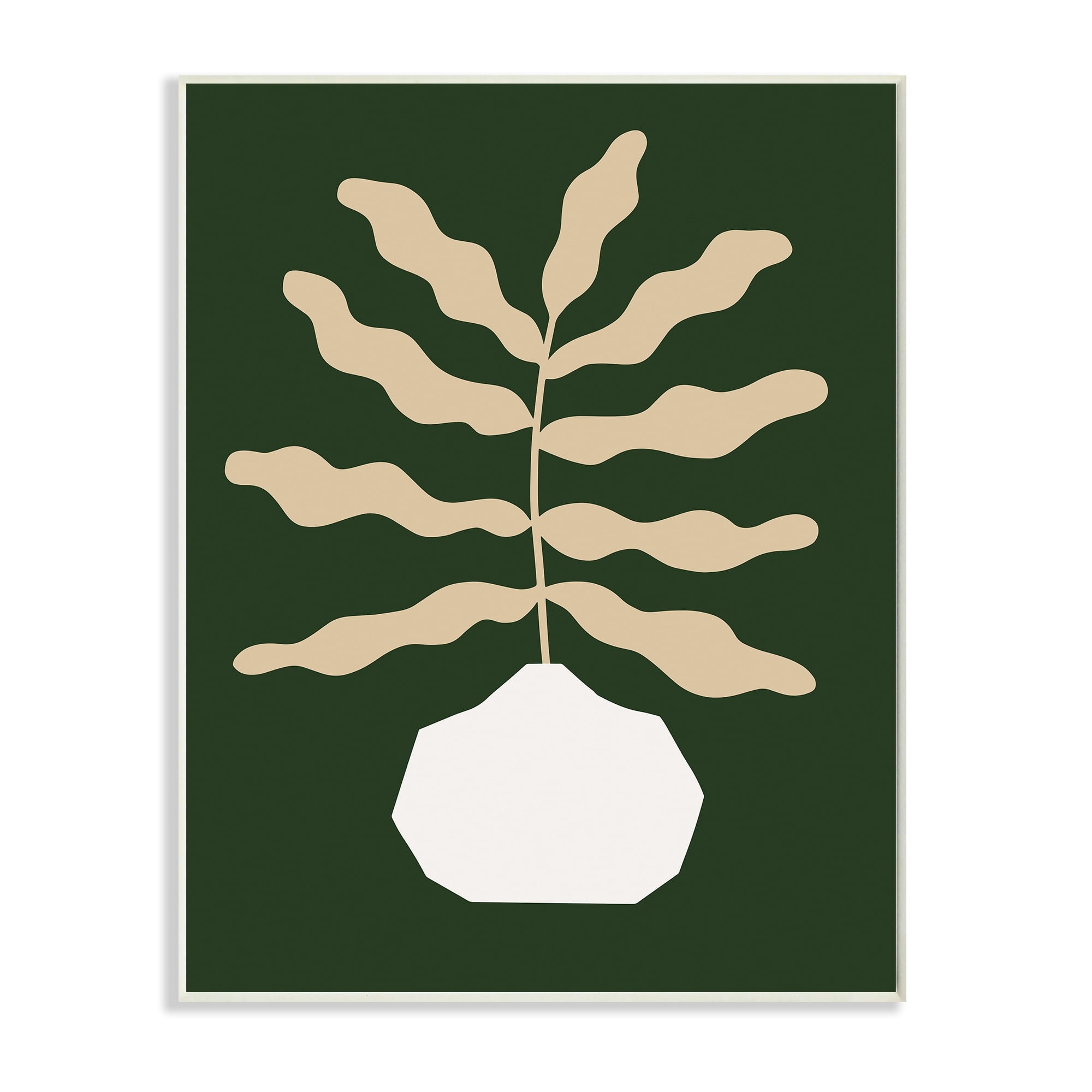 Minimal Potted Plant Yellow Foliage over Green 13 in x 19 in Framed Painting Art Print, by Stupell Home Décor