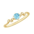 thumbnail image 1 of Rosec Jewels Natural Aquamarine and Diamond Ring - Leaf Inspired Promise Ring for Women - Ready to Gift for Valentines Day, 10K Yellow Gold, US 11.50, 1 of 6