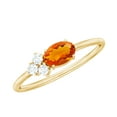thumbnail image 1 of Rosec Jewels Natural Fire Opal Promise Ring with Diamond Accent - Cluster East West Ring - Ready to Gift with Jewelry Box, 18K Yellow Gold, US 6.00, 1 of 8