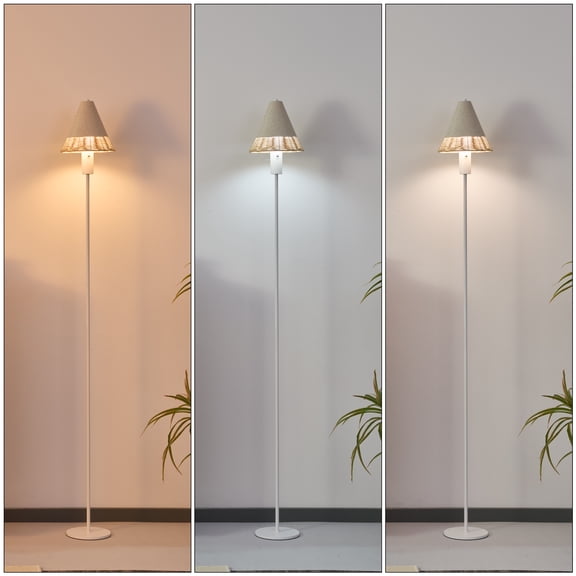 Minimal Rechargeable Rattan floor lamp