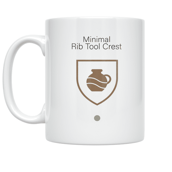 Minimal Rib Tool Crest - Pottery Enthusiast - 11 oz Ceramic Coffee Mug