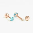 thumbnail image 1 of Minimal Rose Gold Birthstone Screw Back Earrings, 1 of 1