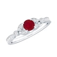 thumbnail image 1 of Rosec Jewels Ruby Diamond Engagement Ring for Women - Vintage Style Ring - AAA Quality Certified - with Jewelry Box, 18K White Gold, US 9.00, 1 of 8