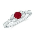 thumbnail image 1 of Rosec Jewels Ruby Diamond Engagement Ring for Women - Vintage Style Ring - AAA Quality Certified - with Jewelry Box, 925 Sterling Silver, US 4.00, 1 of 8