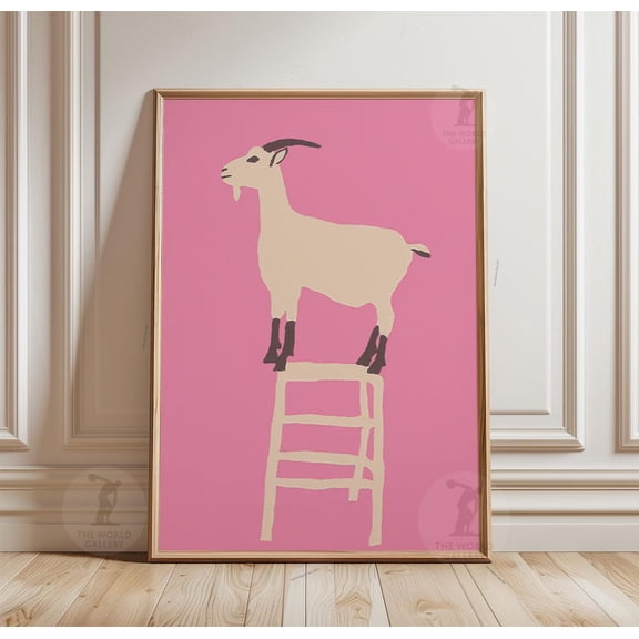 Minimal Rustic Goat Poster Unframed Paper Print