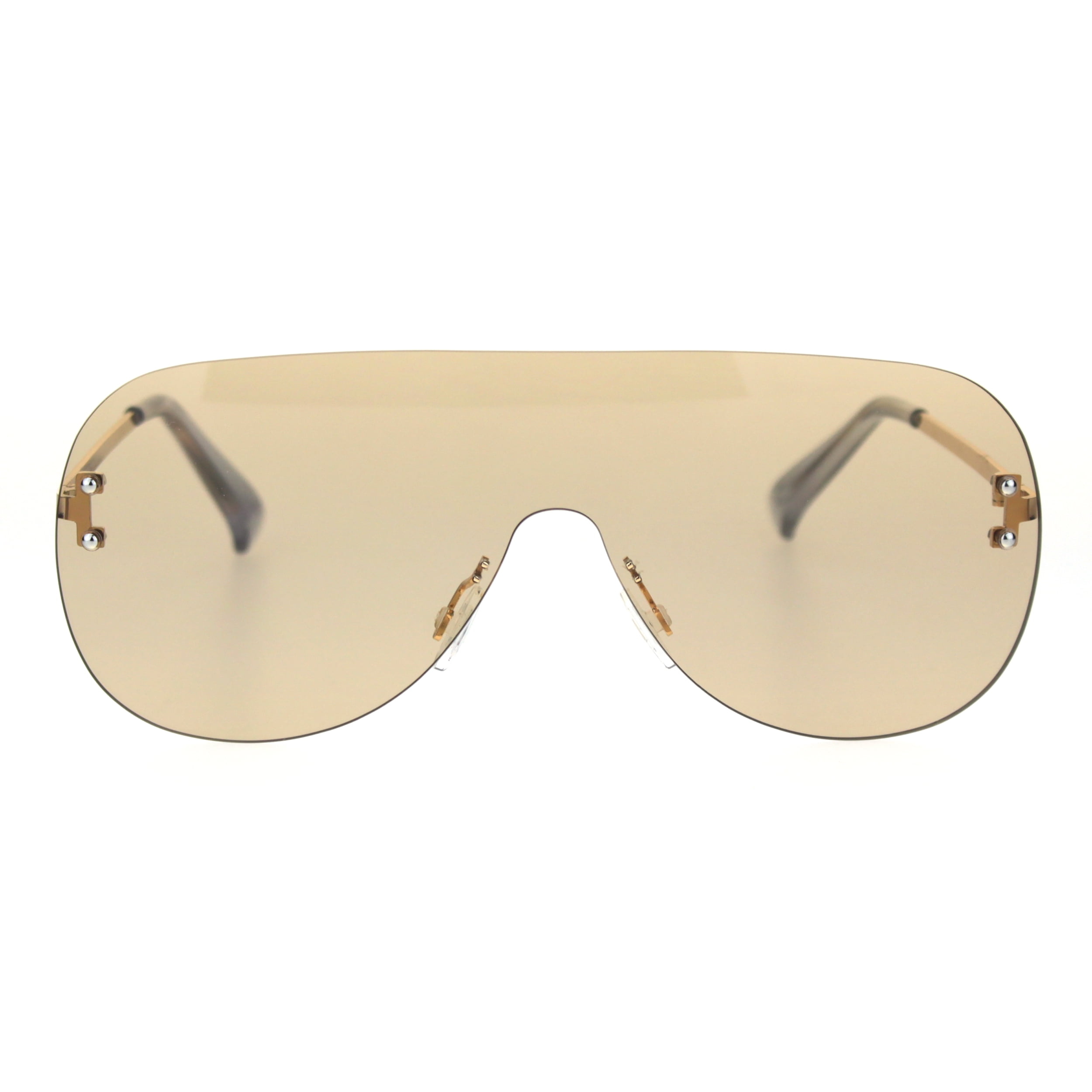 Minimal Shield Rimless Futuristic Large Racer Pilots Sunglasses