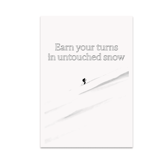 Minimal Skiing Wall Art - Ski Enthusiast - 13x19 Poster Print